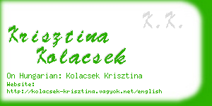 krisztina kolacsek business card